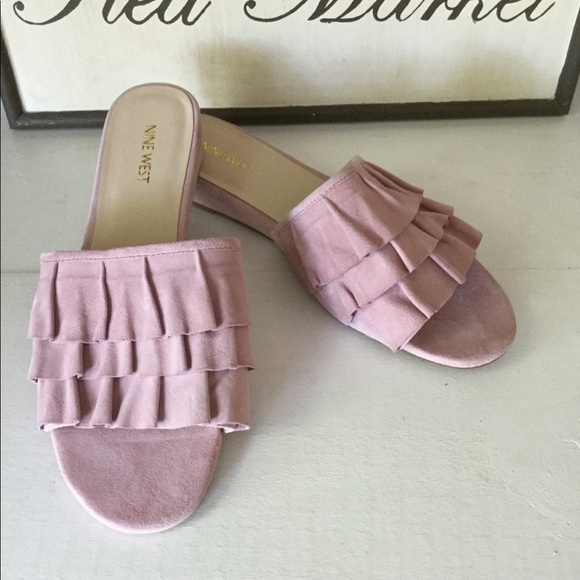 pink ruffle sandals